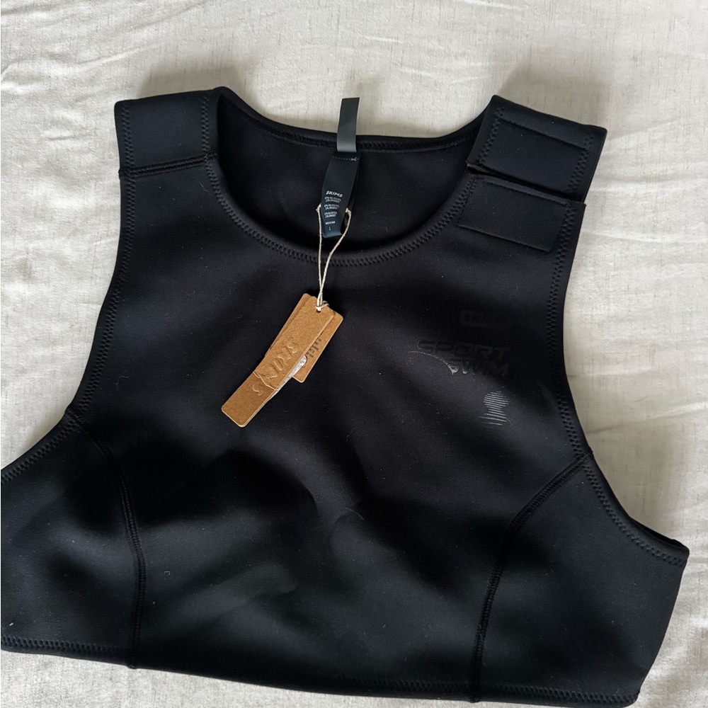 SKIMS Black Neoprene Crop Tank Top